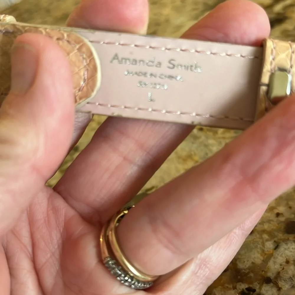Amanda Smith Beige Textured Belt